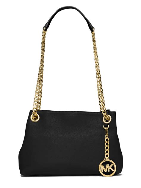 michael kors jet set chain leather shoulder bag|Michael Kors purse chain strap.